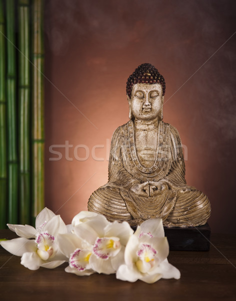 Still life with buddha statue and bamboo Stock photo © JanPietruszka