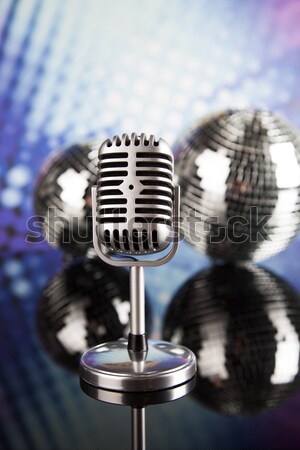 Estilo retro microfone música discoteca rocha jazz Foto stock © JanPietruszka