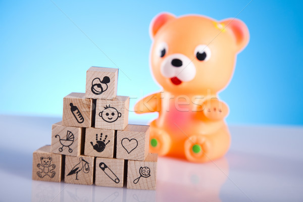 Set of children toys, bright tone vivid composition Stock photo © JanPietruszka