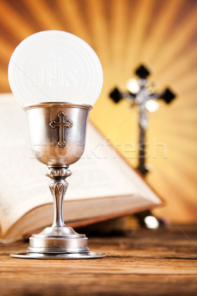 Szent úrvacsora fényes könyv Jézus templom Stock fotó © JanPietruszka
