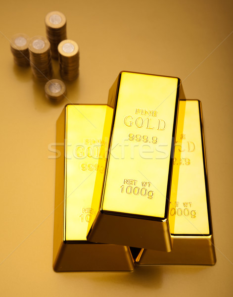 Stack of gold bars, ambient financial concept Stock photo © JanPietruszka