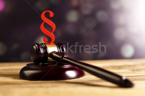 Judges wooden gavel and paragraph Stock photo © JanPietruszka