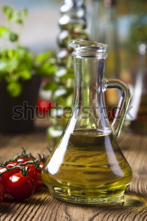 Olive oil bottle, Mediterranean rural theme Stock photo © JanPietruszka
