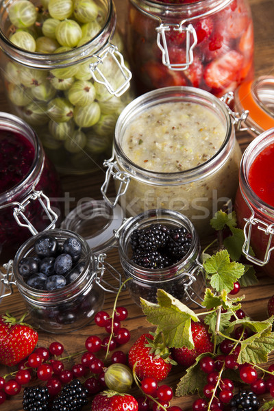 Homemade fruit jam in the jar Stock photo © JanPietruszka