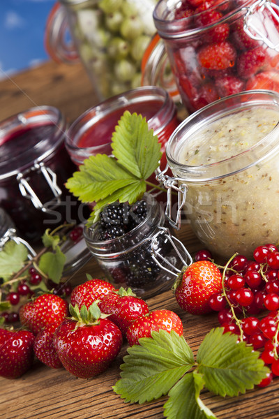 Homemade fruit jam in the jar Stock photo © JanPietruszka