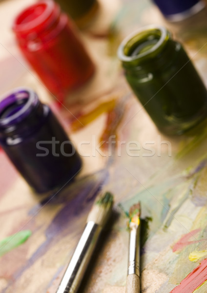 Pintura cepillo brillante colorido resumen diseno Foto stock © JanPietruszka