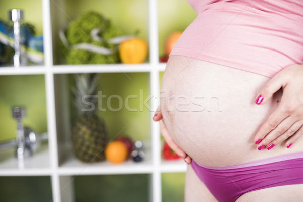 Schwangerschaft Ernährung Vitamine frischen gesunde Lebensmittel Stock foto © JanPietruszka