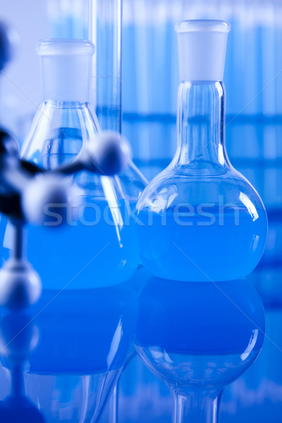 Labor Glasgeschirr Technologie Glas blau Industrie Stock foto © JanPietruszka