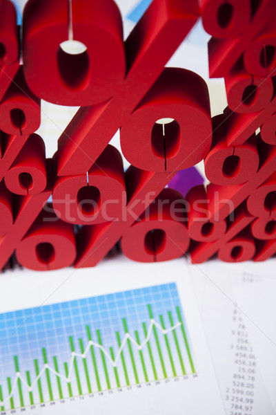 Financieren procent natuurlijke kleurrijk teken Rood Stockfoto © JanPietruszka