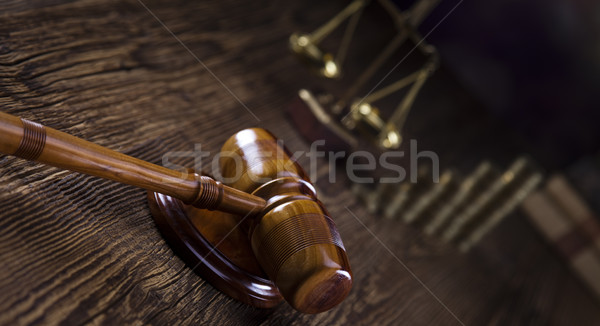 Law theme, mallet of judge, wooden gavel  Stock photo © JanPietruszka