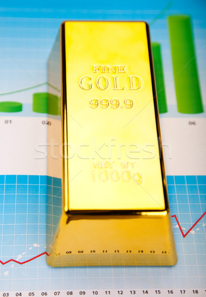 Stock photo: Stack of gold bars, ambient financial concept