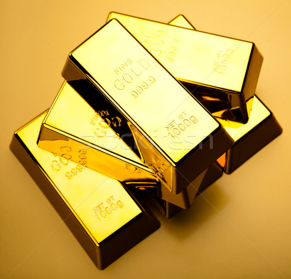 Gold bars background, ambient financial concept Stock photo © JanPietruszka