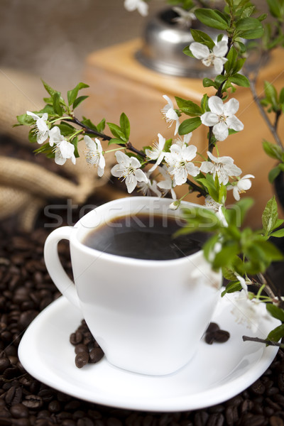 Traditional ceaşcă de cafea fasole textură alimente cadru Imagine de stoc © JanPietruszka