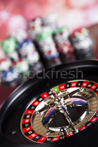 Roulette casino poker chips giocare chip divertimento Foto d'archivio © JanPietruszka