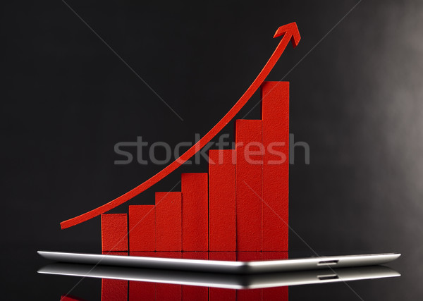 Computer tablet with financial graph  Stock photo © JanPietruszka