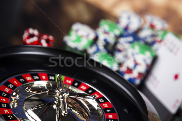 Poker chips casino roulette leuk zwarte Stockfoto © JanPietruszka