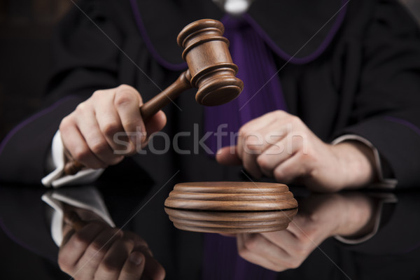 Courtroom, Judge, male judge in black mirror background Stock photo © JanPietruszka