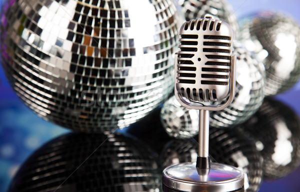 Retro style microphone, Music background Stock photo © JanPietruszka