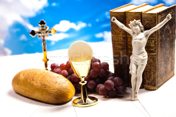 święty komunii jasne Jezusa chleba Biblii Zdjęcia stock © JanPietruszka