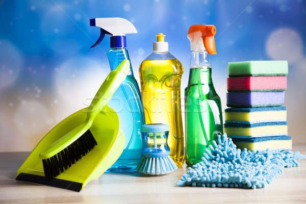 Temizleme ürünleri ev çalışmak renkli grup şişe Stok fotoğraf © JanPietruszka