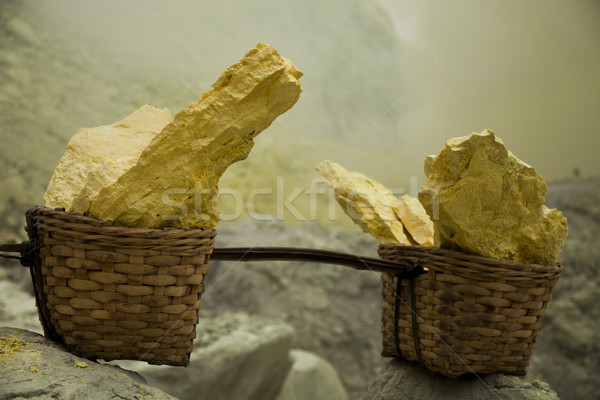 Basket sulfur, volcano in Indonesia Stock photo © JanPietruszka