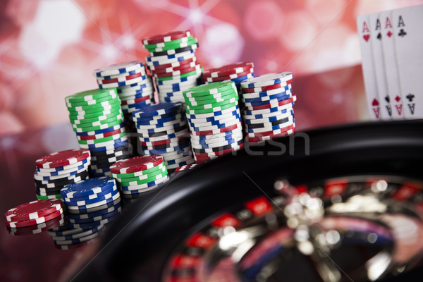 [[stock_photo]]: Casino · roulette · jouer · puces · amusement · noir