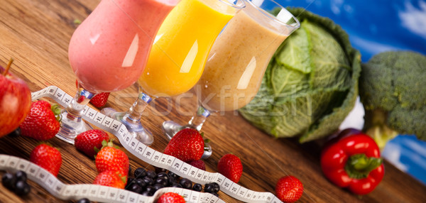 Milk shakes, sport and fitness Stock photo © JanPietruszka