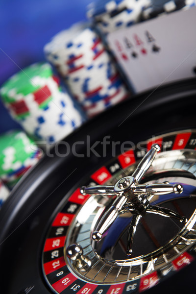 Poker chips casino roulette leuk zwarte Stockfoto © JanPietruszka