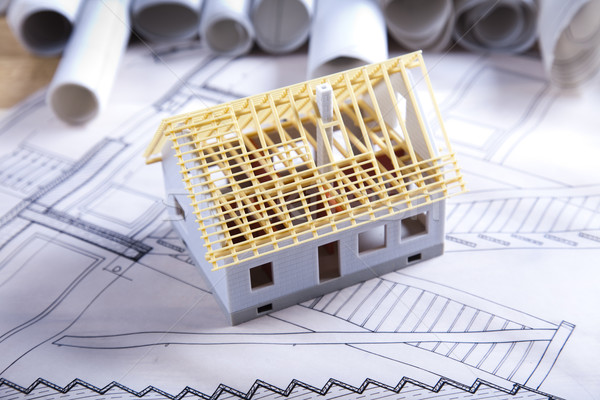 Architecture model and plans Stock photo © JanPietruszka