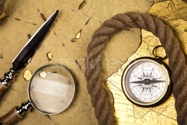 Vintage Navigation Equipment, compass Stock photo © JanPietruszka