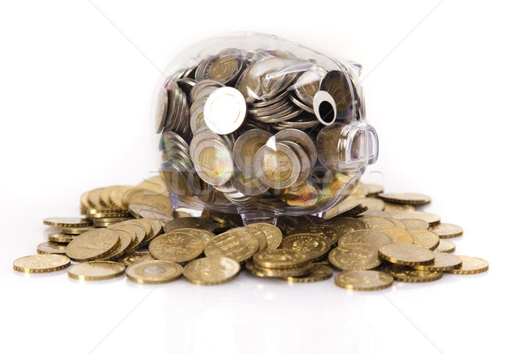 Business concept, Pig bank and money coin Stock photo © JanPietruszka