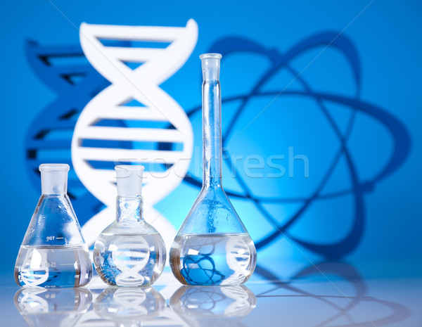 DNA molecules, atom, Laboratory glassware   Stock photo © JanPietruszka