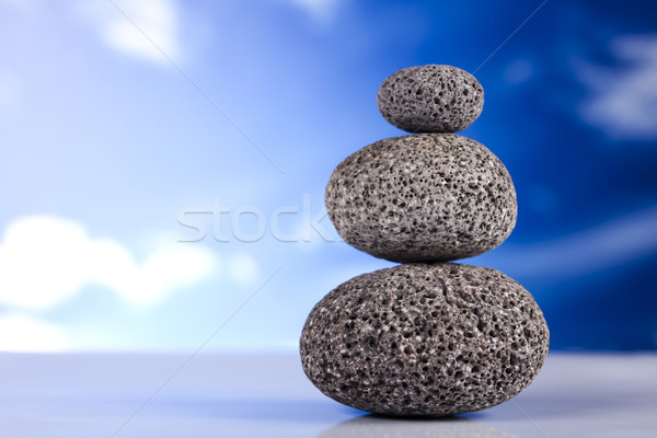 Evenwichtige zen stenen groep rock ontspannen Stockfoto © JanPietruszka