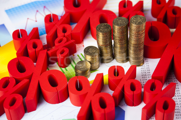 Pourcentage réduction coloré signe rouge Finance [[stock_photo]] © JanPietruszka