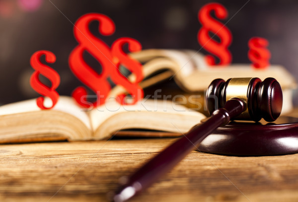 Wooden gavel barrister, justice concept, paragraph Stock photo © JanPietruszka