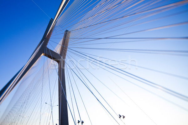 Puente mojón vista cielo edificio construcción Foto stock © JanPietruszka