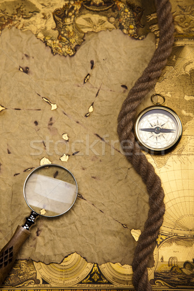 Vintage Navigation Equipment, compass Stock photo © JanPietruszka