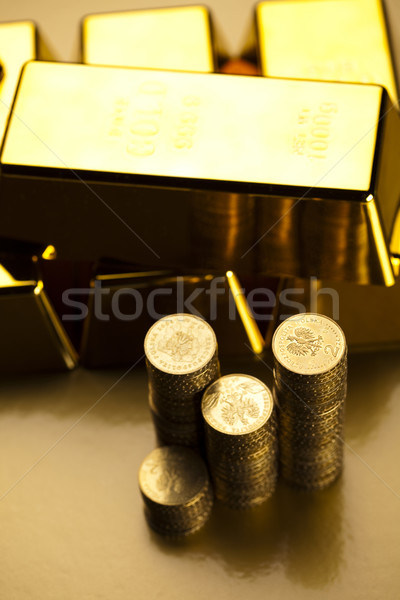 Goldbarren Münzen Finanzierung Metall Bank Gold Stock foto © JanPietruszka