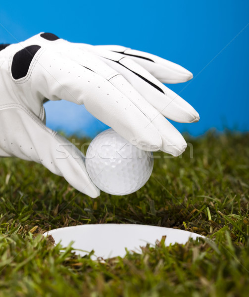 Hand and golf ball Stock photo © JanPietruszka