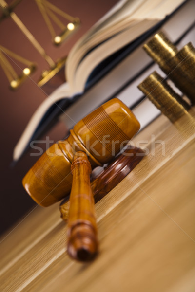 Houten hamer justitie hout recht hamer Stockfoto © JanPietruszka