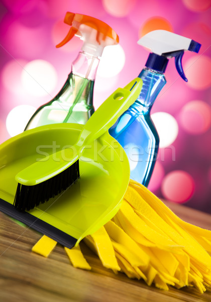 Reinigungsmittel home Arbeit farbenreich Gruppe Flasche Stock foto © JanPietruszka