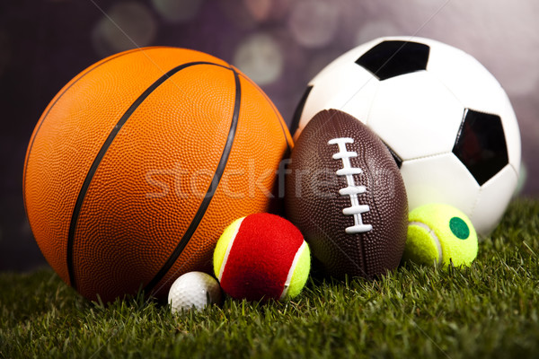 Sportartikelen detail natuurlijke kleurrijk sport voetbal Stockfoto © JanPietruszka