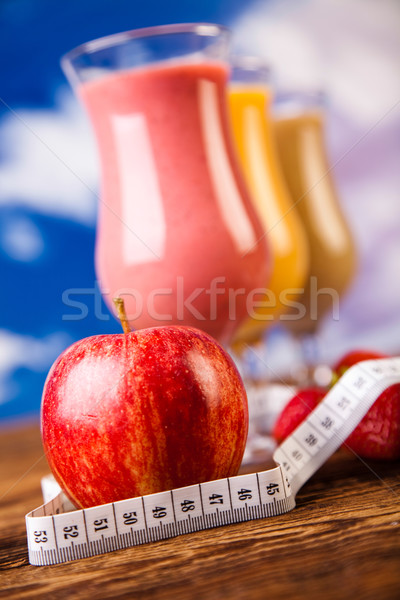 Milk shakes, sport and fitness Stock photo © JanPietruszka