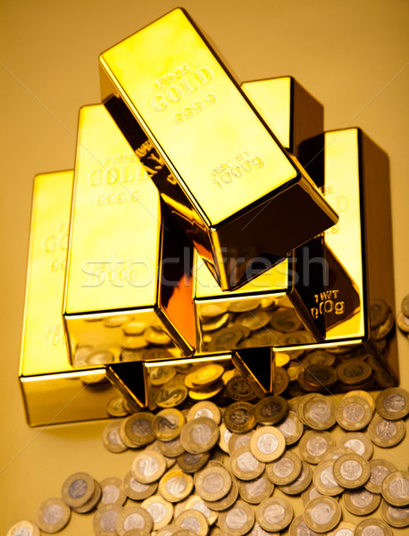 Stack of gold bar, ambient financial concept Stock photo © JanPietruszka
