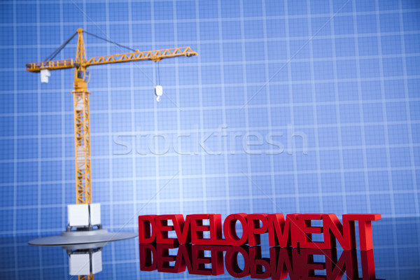 Développement bâtiments construction grue blueprints Photo stock © JanPietruszka
