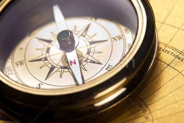 Detail kompas papier kaart achtergrond Stockfoto © JanPietruszka