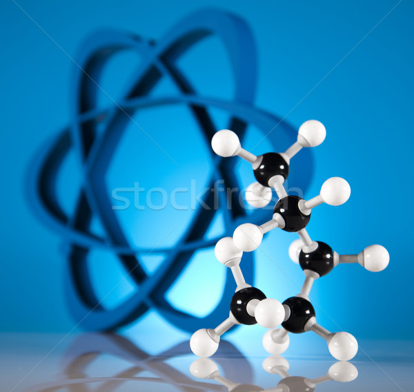 Atom cząsteczki model wody projektu podpisania Zdjęcia stock © JanPietruszka