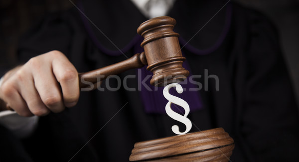 Striking mallet, Judgment concept, book background and Paragraph Stock photo © JanPietruszka