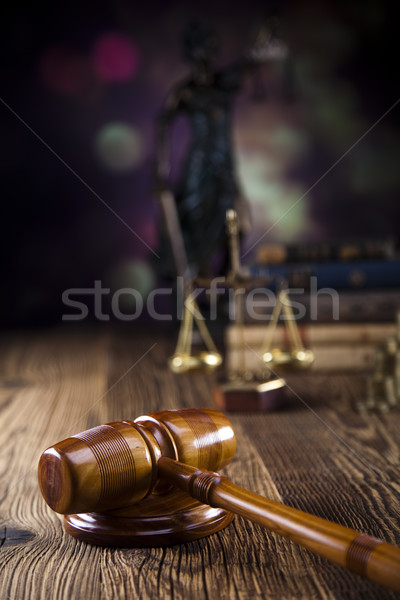 Wooden gavel barrister, justice concept, legal system  Stock photo © JanPietruszka