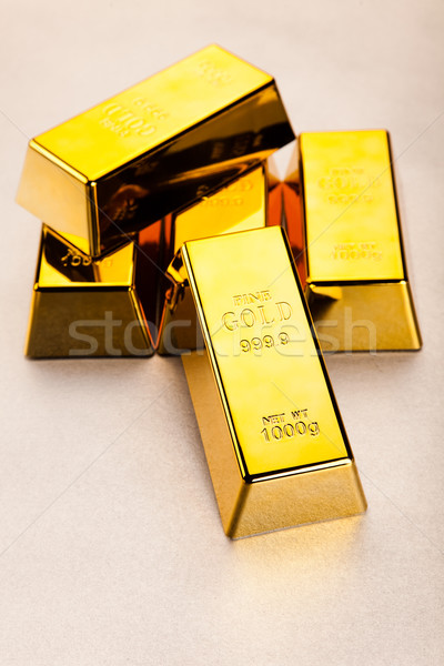 Gold bars background, ambient financial concept Stock photo © JanPietruszka